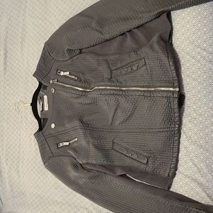 Calvin Klein gray faux leather jacket